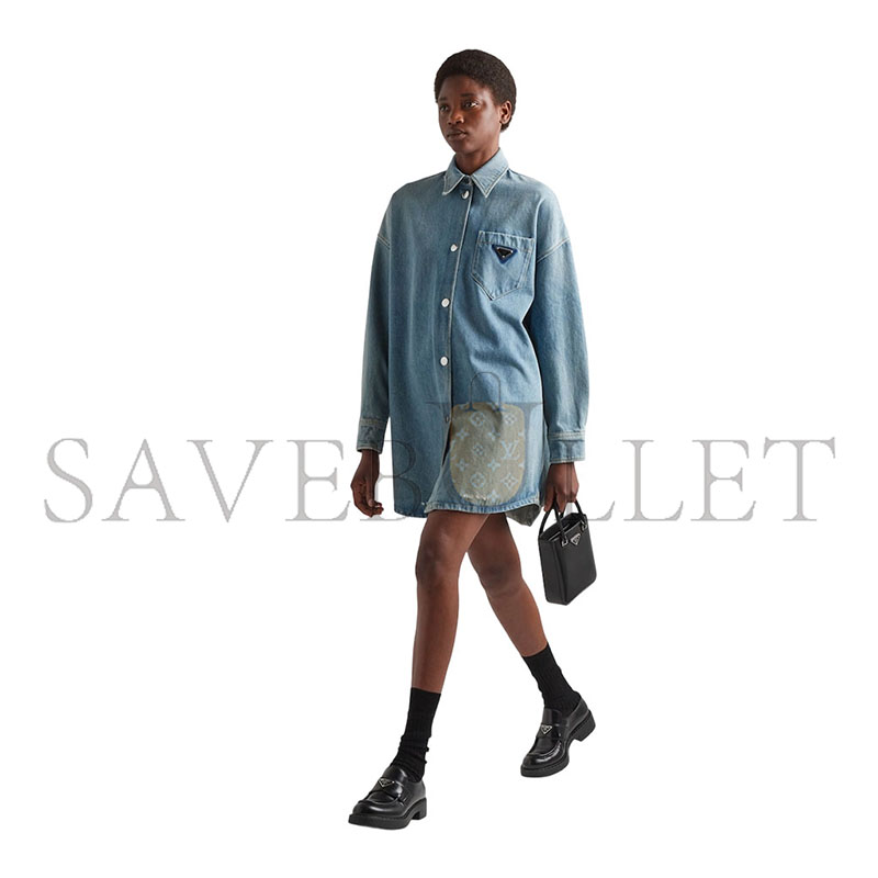 PRADA OVERSIZED ORGANIC DENIM SHIRT GFC036